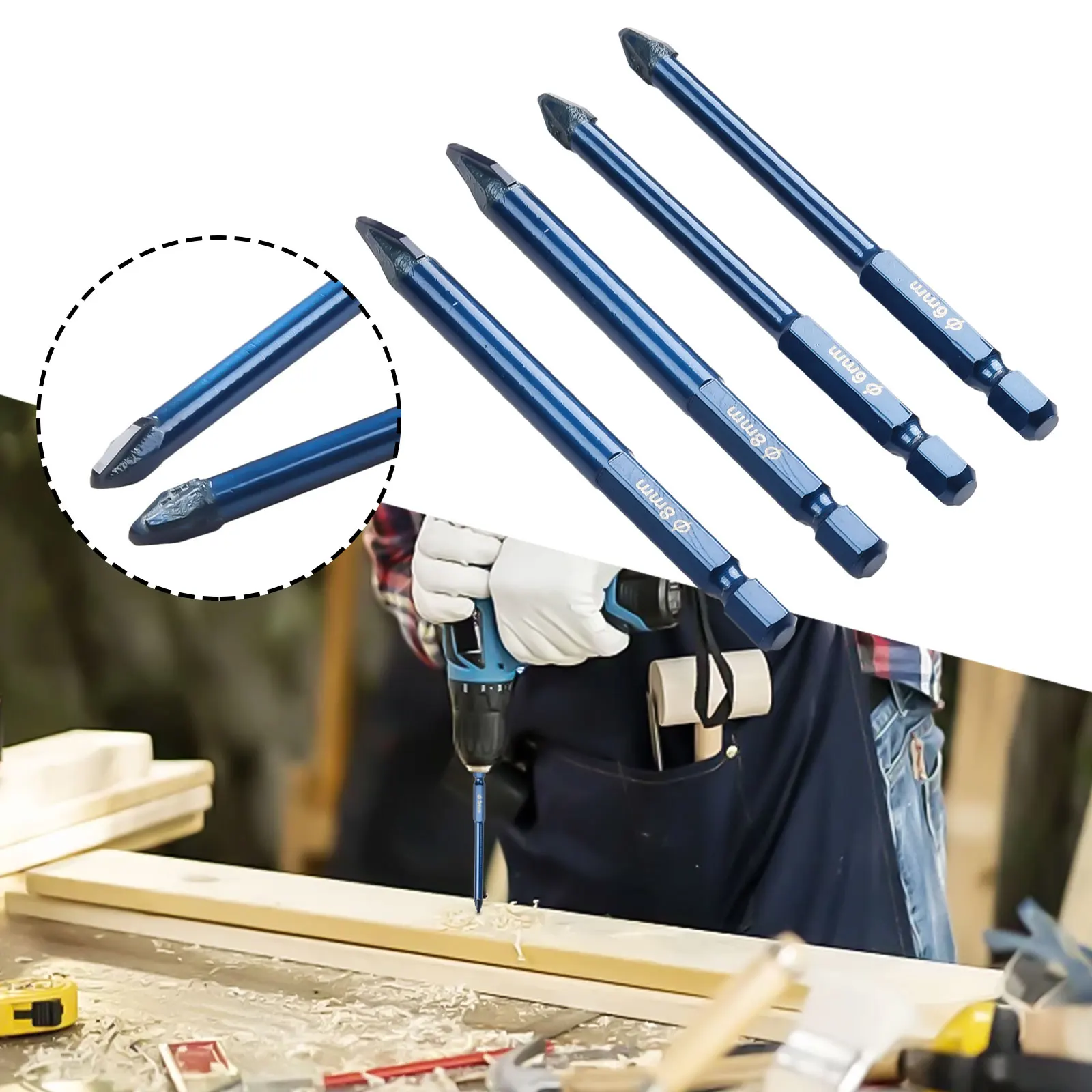 4pcs 6mm/8mm Drill Bits Carbide Drilling For Wall Glass Wood Metal Tiles For Handle 6.35mm Water Can For More Durability
4pcs 6mm/8mm Drill Bits Carbide Drilling For Wall Glass Wood Metal Tiles For Handle 6.35mm Water Can For More Durability