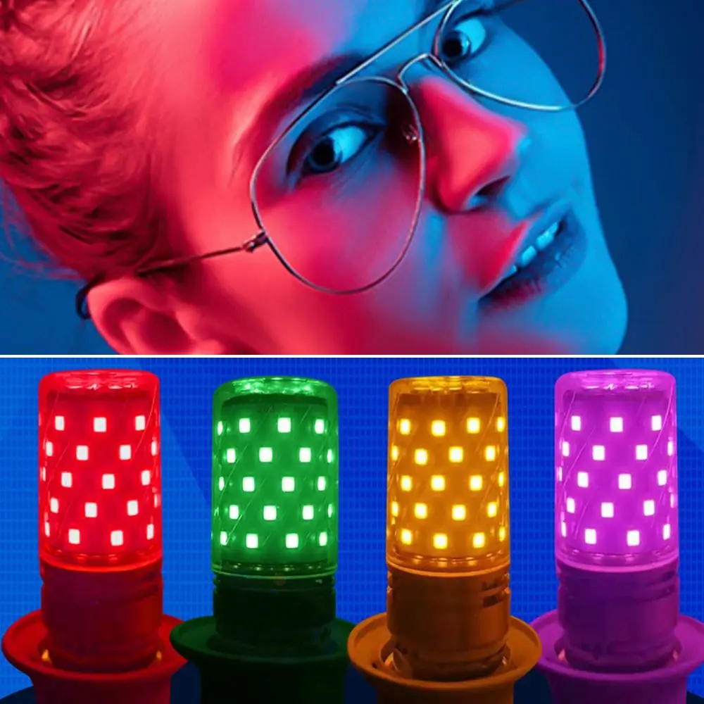 

aluminum LED Corn colorful Light Bulbs E14 E27 Screw Base colorful Corn Lamp 85-265V No Flicker Led Candle Light Bulb