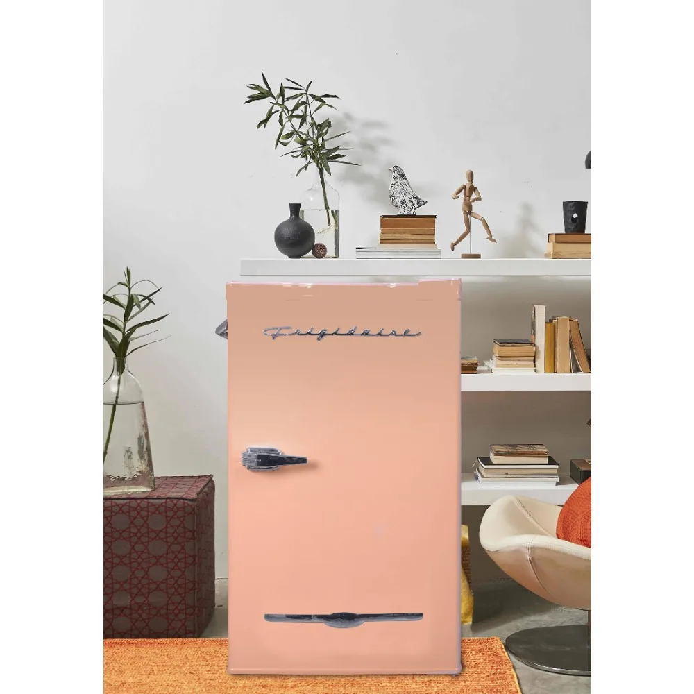 

2023 New Frigidaire 3.2 Cu Ft Retro Compact Refrigerator with Side Bottle Opener EFR376, Coral