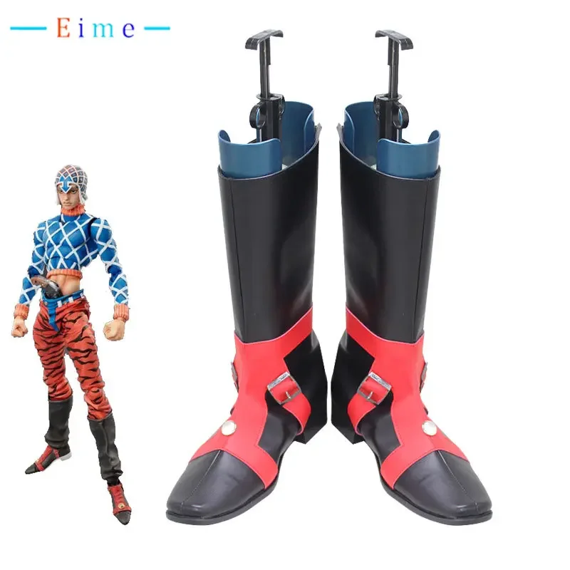 

Anime JoJo's Bizarre Adventure Guido Mista Cosplay Shoes PU Leather Shoes Cosplay Prop Halloween Boot Custom Made