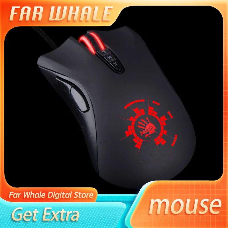 

Bloody A91 Gaming Wired Mouse Custom Macro Driver 4000dpi Rgb Mouse Usb Io1.1 Lightweight Ergonomic Mice For Computer Game Gifts