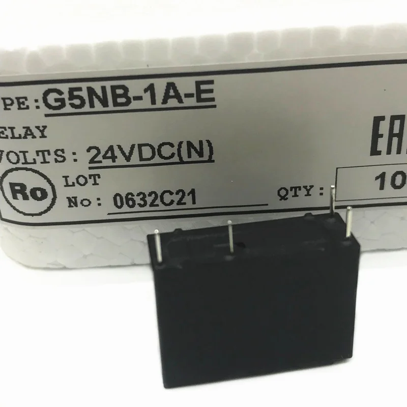 

Free Shipping 10Pcs/lot DC 24V Coil Relay G5NB-1A-E 5A 4 Pin 1 group of normally open Mini Power Relays G5NB-1A-E-24VDC