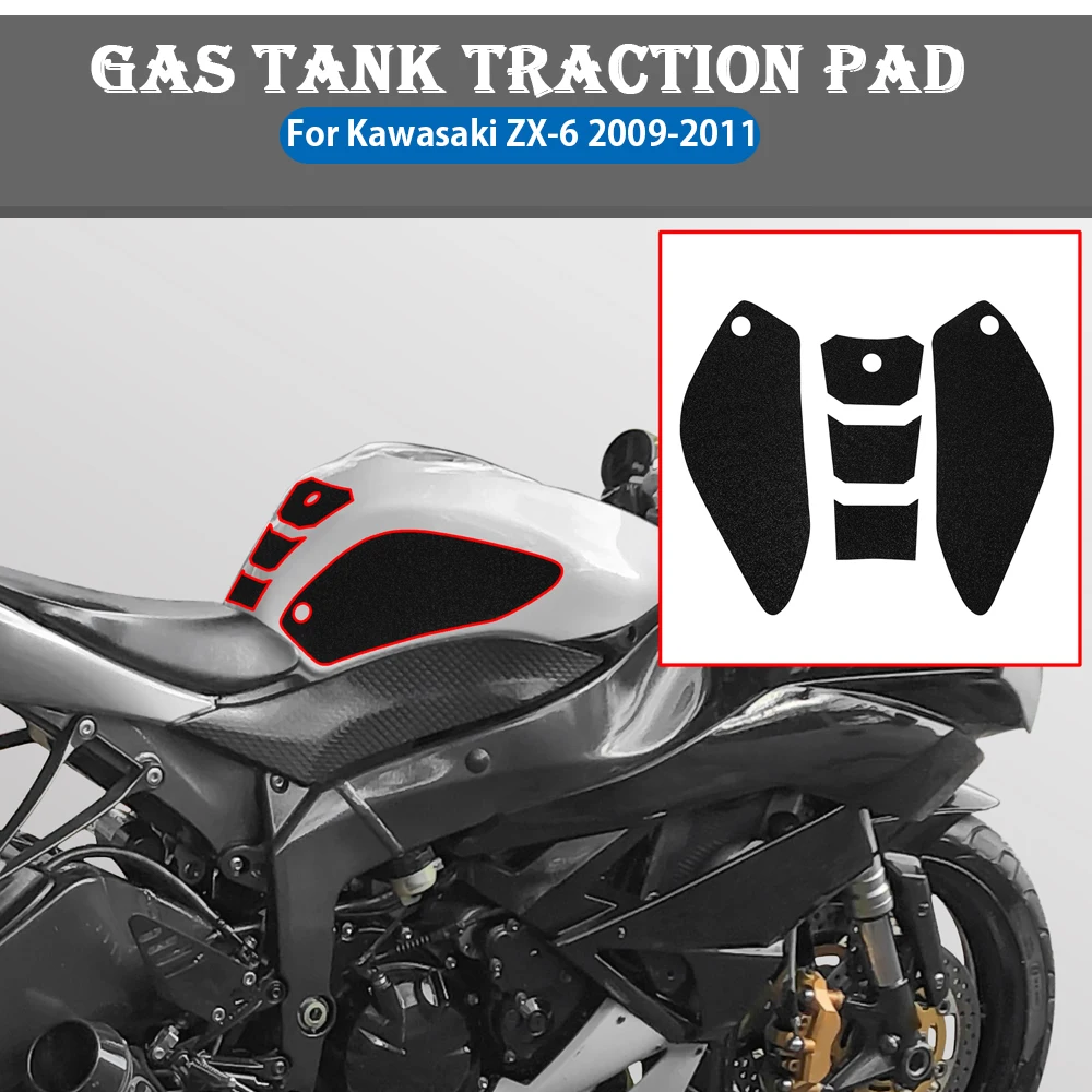 

For Kawasaki ZX-6 2009 2010 2011 Motorcycle Accessories Anti Slip Fuel Tank Pads Gas Knee Grip Traction Sticker Protector