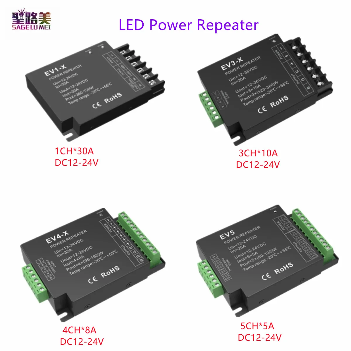 DC12V-24V 1CH/2CH/3CH/4CH/5CH Channels CV Amplifier Power PWM Repeater For Single Dual Color RGB RGB+CCT LED Strip Lights Tape
DC12V-24V 1CH/2CH/3CH/4CH/5CH Channels CV Amplifier Power PWM Repeater For Single Dual Color RGB RGB+CCT LED Strip Lights Tape