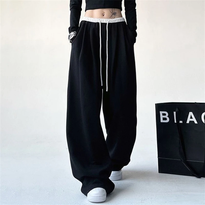 Womens Black Sweatpants Casual Vintage Harajuku Streetwear Wide Leg Baggy Pants Y2K Trousers Fashion
Womens Black Sweatpants Casual Vintage Harajuku Streetwear Wide Leg Baggy Pants Y2K Trousers Fashion