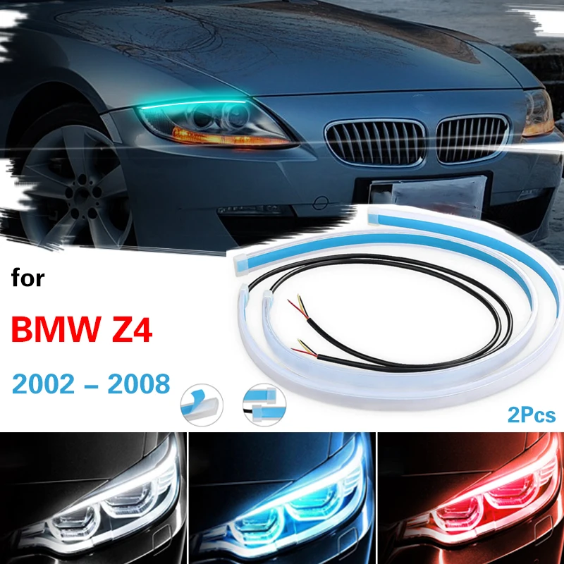 

For Bmw Z4 2002-2008 2pcs LED DRL Car Daytime Running Light Waterproof Strip Auto Headlights Turn Signal Brake Flow Lights 12V
