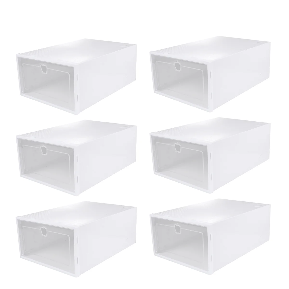 Clear Stackable Shoe Boxes for Sneaker Storage and Display (White, Random Frame Color)
Clear Stackable Shoe Boxes for Sneaker Storage and Display (White, Random Frame Color)