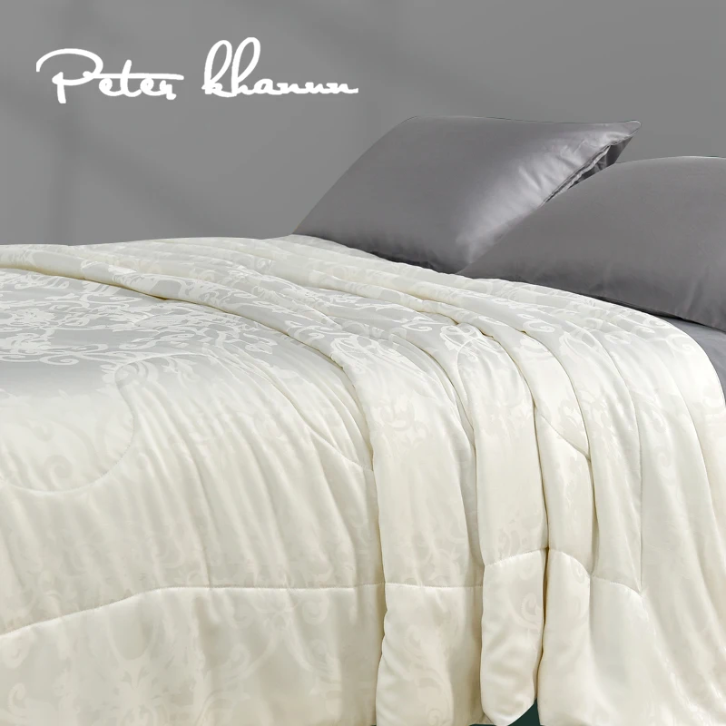 

Peter Khanun Mulberry Silk Comforter Silk Duvet Silk Quilt 100% Natural Silk Bedding Cool Blanket for Summer Machine Washable