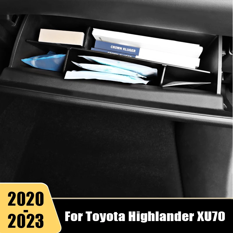 

For Toyota Highlander Kluger XU70 2020 2021 2022 2023 Car Co-Pilot Storage Box Interval Partition Box Refit Clapboard Accessory