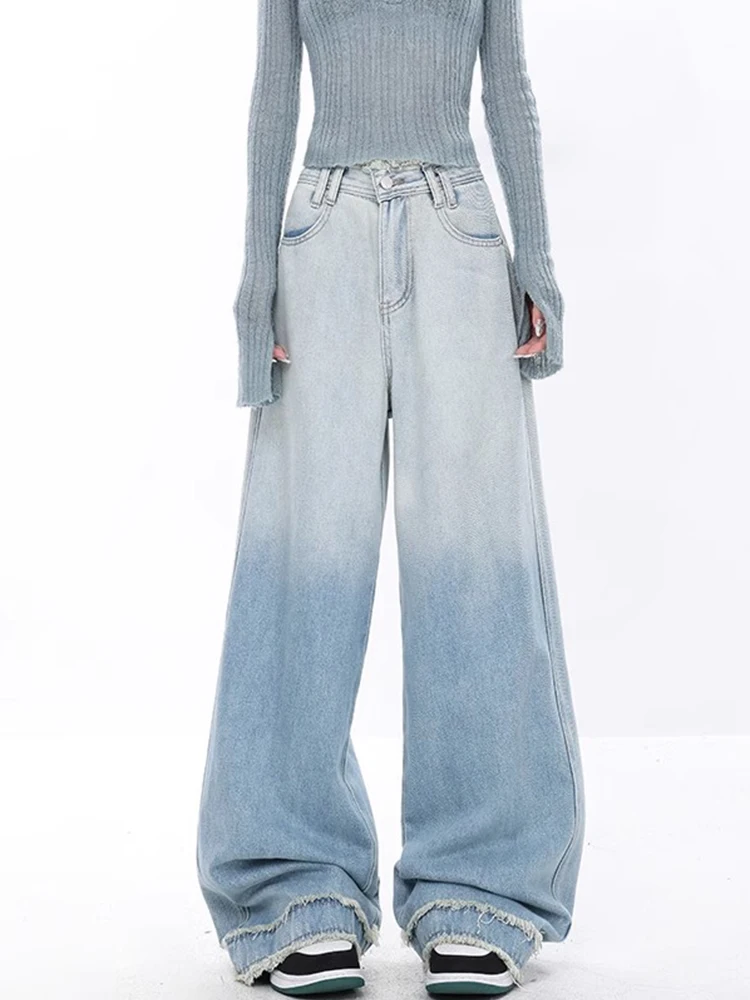

Женские мешковатые джинсы Y2k в стиле Харадзюку, джинсовые брюки с градиентом, винтажные японские джинсовые брюки в стиле 1920-х годов, одежда в стиле Trashy, 2000