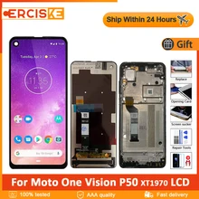 Ensemble écran tactile LCD avec châssis, 6.3 pouces, pour Motorola Moto One Vision P50 XT1970, Original=