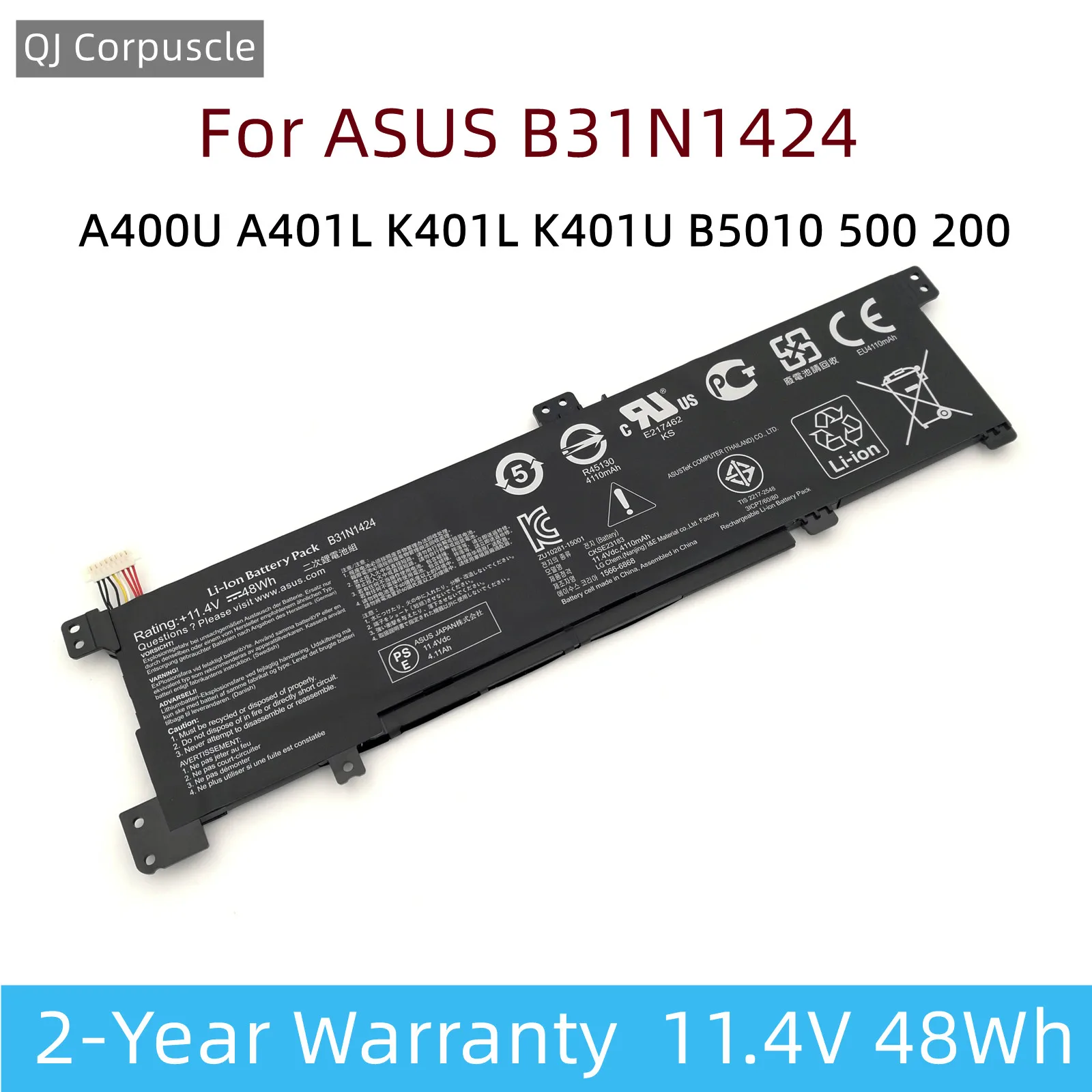 Оригинальный B31N1424 Аккумулятор для ноутбука ASUS A400U A401L K401L K401U B5010 500 200 K401LB5010 K401LB5500 K401LB5200 0B200-01390000
Оригинальный B31N1424 Аккумулятор для ноутбука ASUS A400U A401L K401L K401U B5010 500 200 K401LB5010 K401LB5500 K401LB5200 0B200-01390000