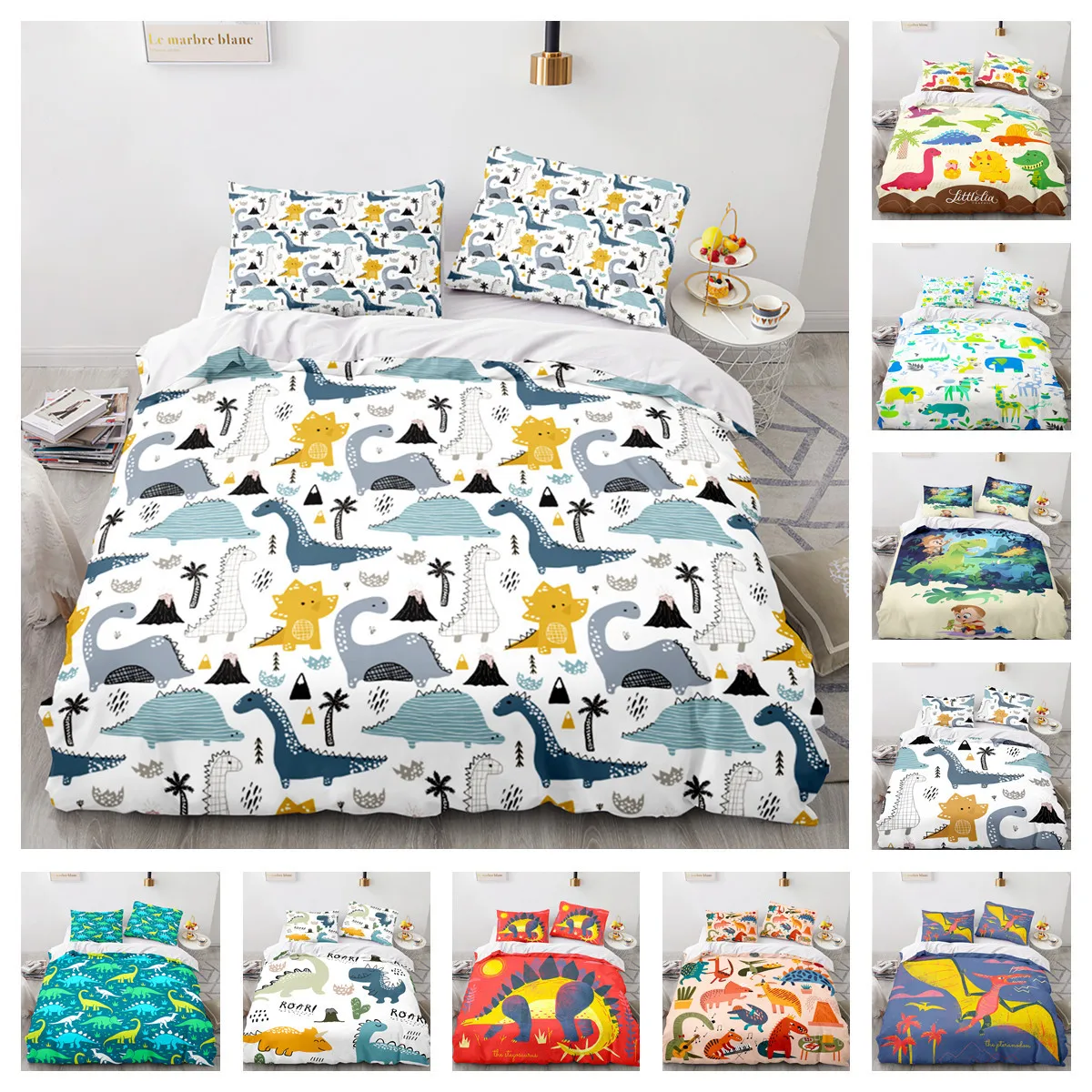 Children's cartoon dinosaur 3D printing quilt cover 150×200 queen size bedding pillowcase Printed Mattress 2-3 Pieces Set Twin
Children's cartoon dinosaur 3D printing quilt cover 150×200 queen size bedding pillowcase Printed Mattress 2-3 Pieces Set Twin