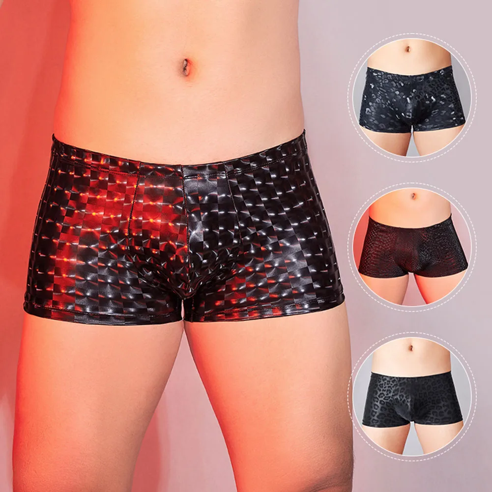 

Mens Printed Elastic Boxer Briefs U Convex Penis Pouch Panties Low Rise Sexy Underwear Stereoscopic Boxershorts Male Lingerie