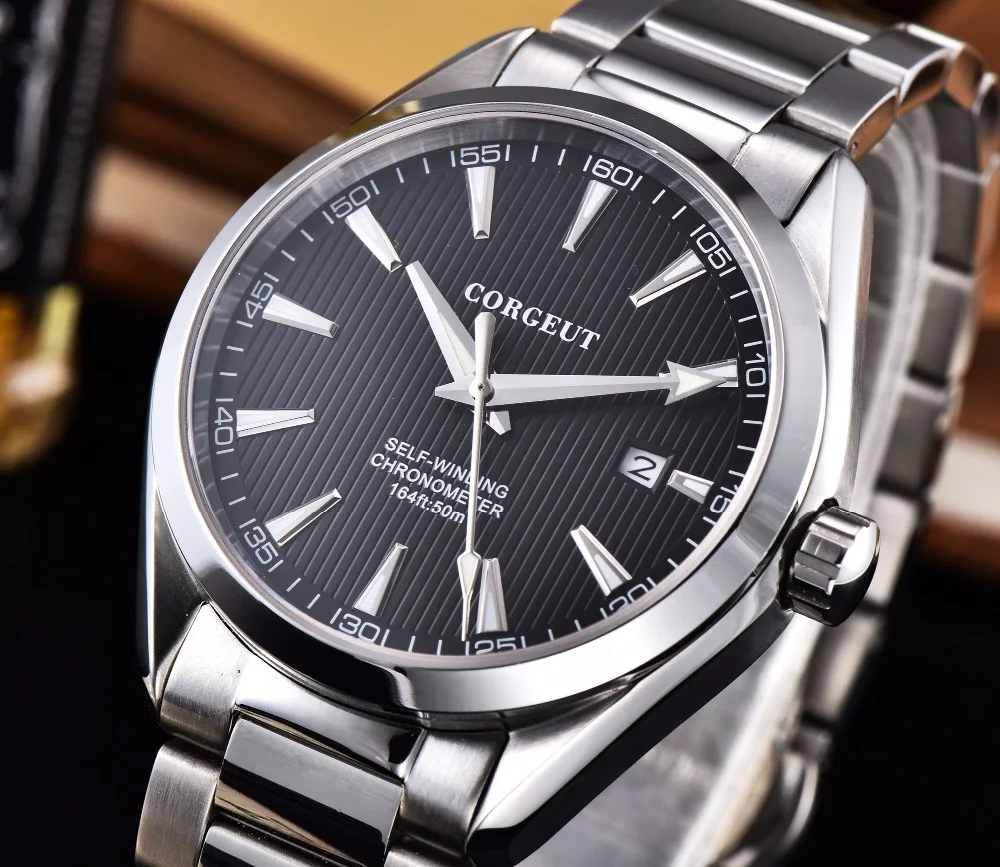 41MM Corgeut Automatic Mens Watch Black Dial Luminous Sapphire crystal Mechanical Stainless steel bracelet Leisure sports watch
41MM Corgeut Automatic Mens Watch Black Dial Luminous Sapphire crystal Mechanical Stainless steel bracelet Leisure sports watch