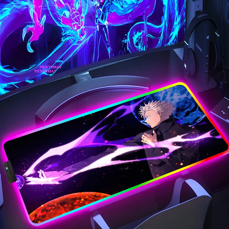 Game Mousepad RGB Jujutsu Kaisen Gojo Satoru LED Game Accessories Computer Keyboard Carpet Pad PC Notebook Pad Gamer Desk Mat
Game Mousepad RGB Jujutsu Kaisen Gojo Satoru LED Game Accessories Computer Keyboard Carpet Pad PC Notebook Pad Gamer Desk Mat