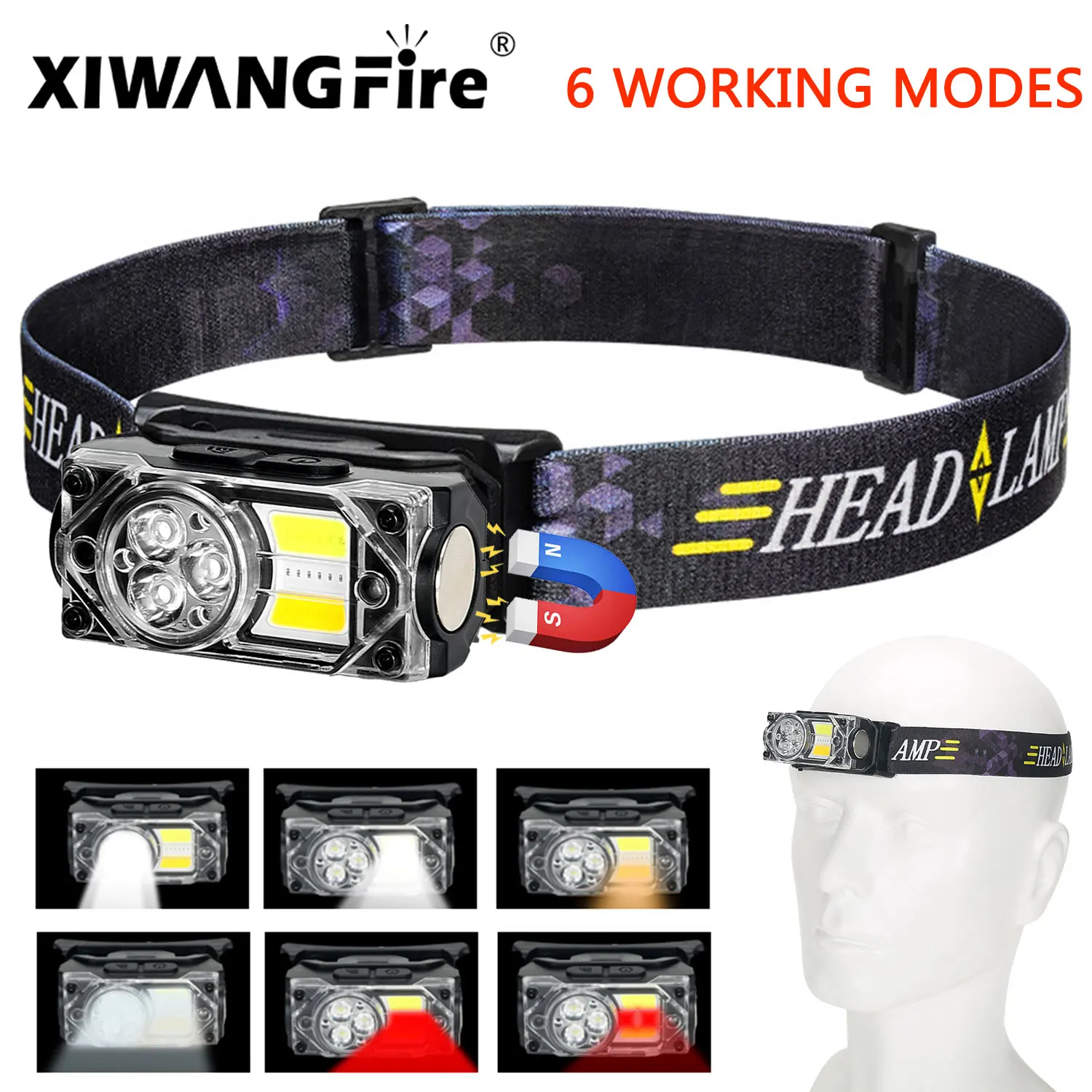 USB Rechargeable Sensor Head Headlights COB Flashlight Built-in Battery with Magnet Head Torch for Camping Maintenance Work
USB Rechargeable Sensor Head Headlights COB Flashlight Built-in Battery with Magnet Head Torch for Camping Maintenance Work