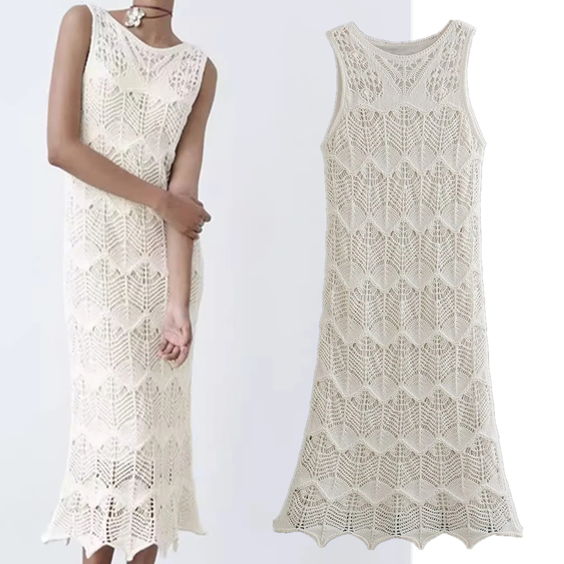 Jenny&Dave 2023 Autumn French Slim Hollow Out Party Tank Dress Women Fashion Elegant Sexy Ladies Off-White Knitted Dress
Jenny&Dave 2023 Autumn French Slim Hollow Out Party Tank Dress Women Fashion Elegant Sexy Ladies Off-White Knitted Dress