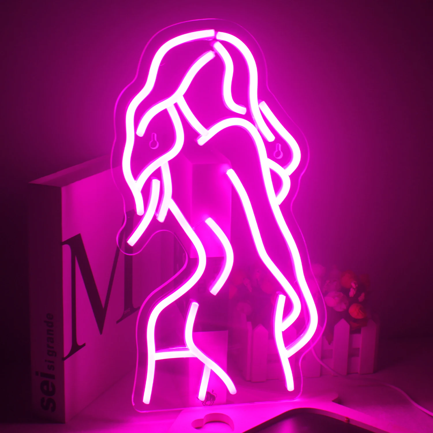 

Lady Neon Sign Pink Lady Back LED Neon Bedroom Lights USB Neon Light Signs Wall Decor Hotel Bar Man Cave Club Home Party Neon