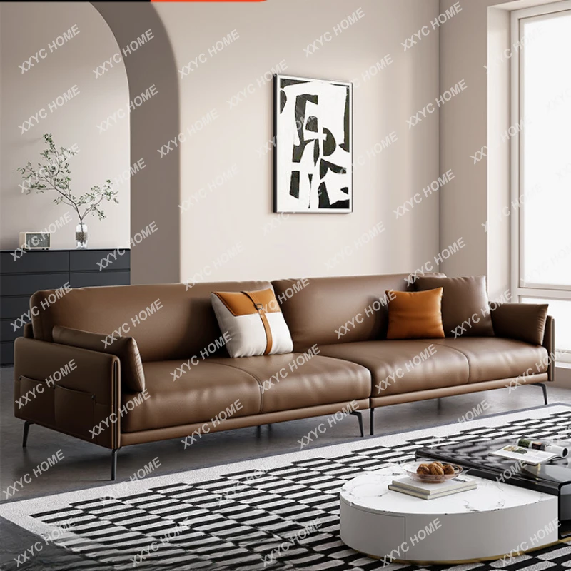 Leather Sofa Small Apartment First Layer Cowhide Living Room Modern Minimalist Leather Sofa Combination
Leather Sofa Small Apartment First Layer Cowhide Living Room Modern Minimalist Leather Sofa Combination