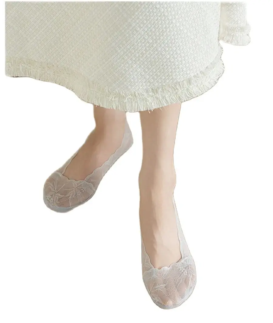 Cotton Sock Slippers Gray Skin Color Women's Fashionable Summer No-Show Invisible Boat Socks Lace Comfortable Breathable
Cotton Sock Slippers Gray Skin Color Women's Fashionable Summer No-Show Invisible Boat Socks Lace Comfortable Breathable