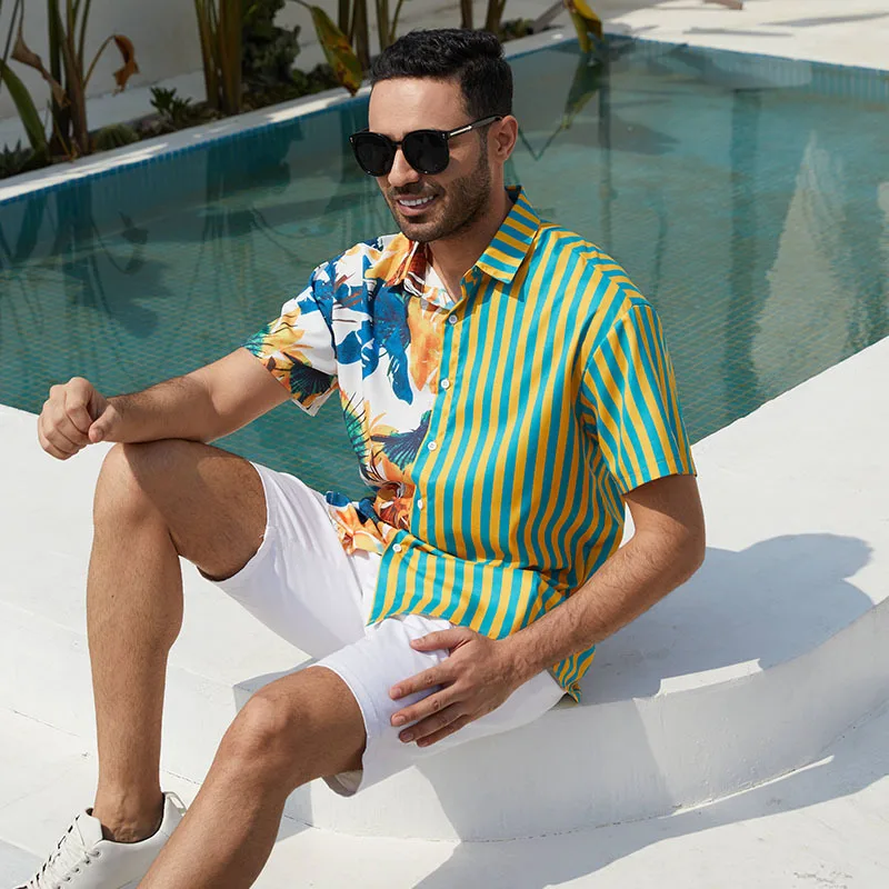Hawaiian Shirts Man Summer 3d Coconut Tree Printed Shirts For Men Holiday Short Sleeve Beach Tops Tee Shirt Male Patchwork Shirt
Hawaiian Shirts Man Summer 3d Coconut Tree Printed Shirts For Men Holiday Short Sleeve Beach Tops Tee Shirt Male Patchwork Shirt