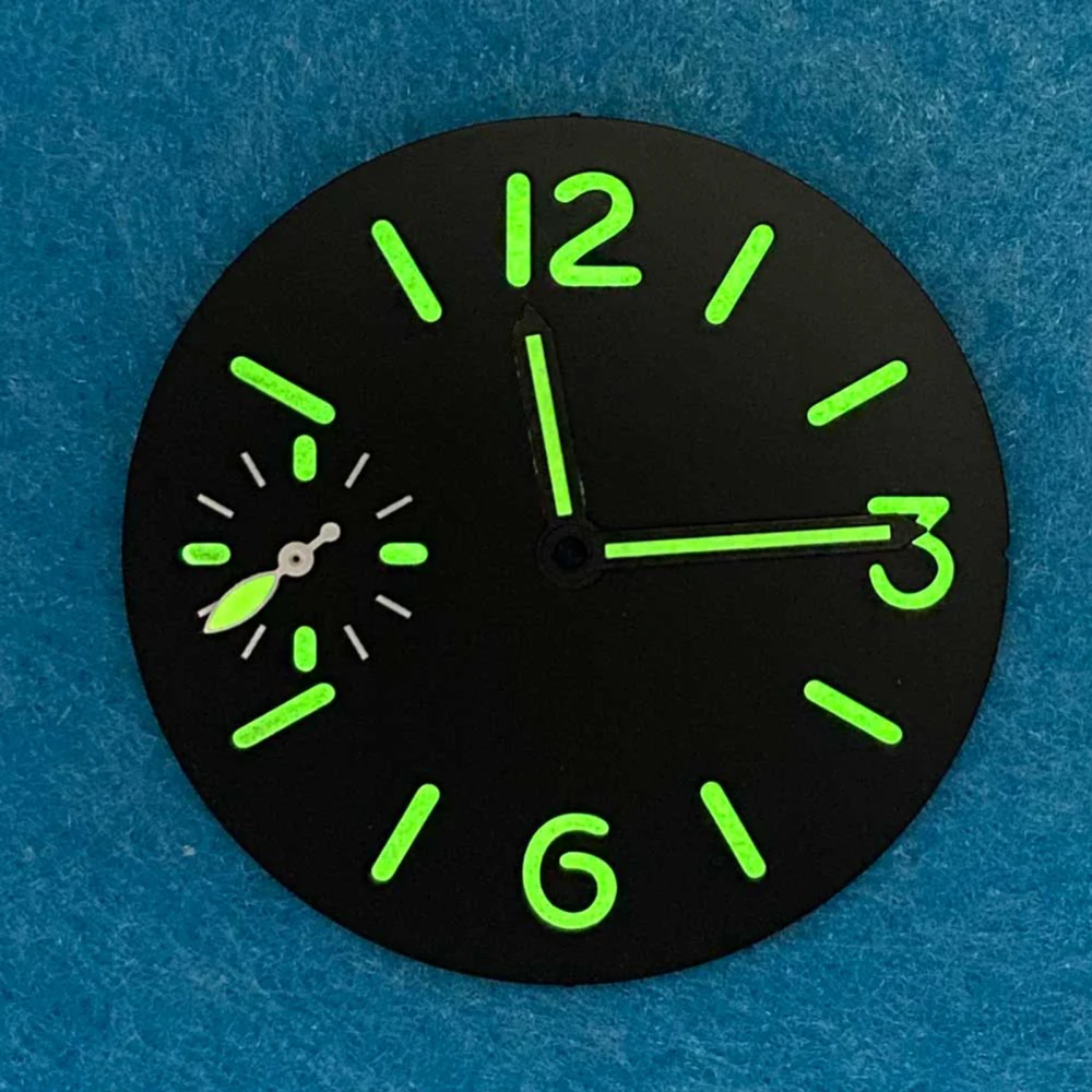 

New 34.5mm Watch Dial Green Luminous Dial + Watch Hands Pointers for ETA 6497/ ST3600 Movement Modified Watch Parts Accessories