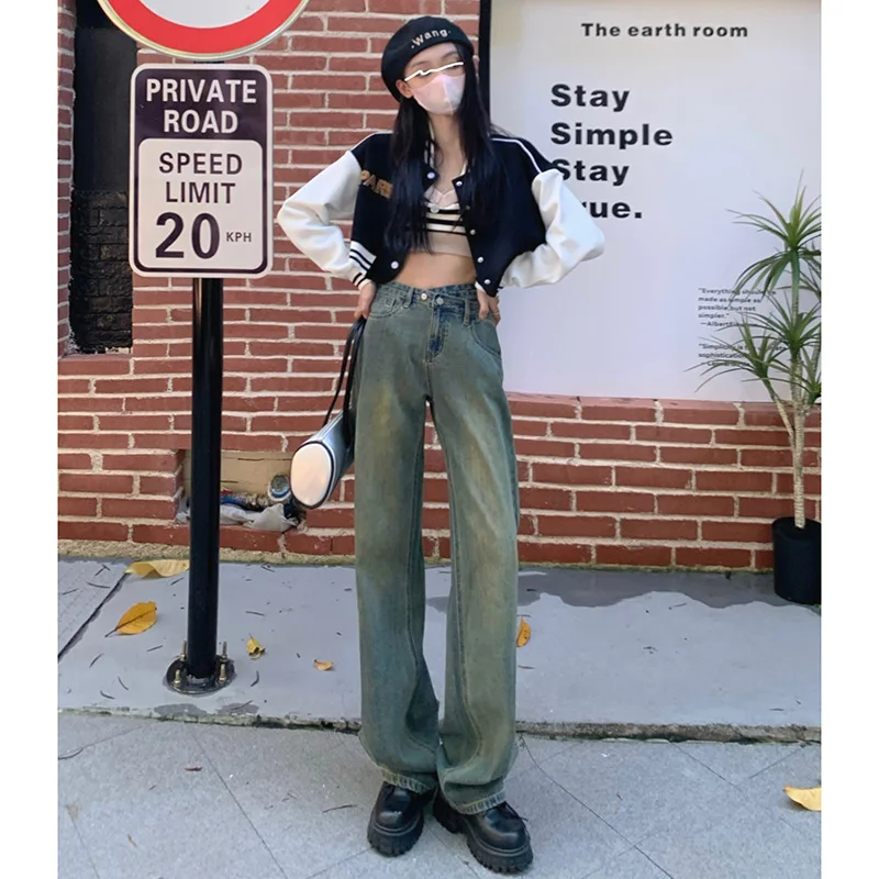 High Waist Wide Leg Jeans Vintage Blue 2023 New Irregular Design Feel Loose Straight Leg Denim Casual Pants for Women Y2K
High Waist Wide Leg Jeans Vintage Blue 2023 New Irregular Design Feel Loose Straight Leg Denim Casual Pants for Women Y2K
