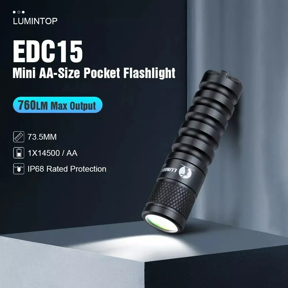 

Lumintop EDC15 760 Lumen LED EDC Keychain Flashlight IP68 Waterproof 14500/AA Battery Light Camping Outdoor Portable Mini Torch