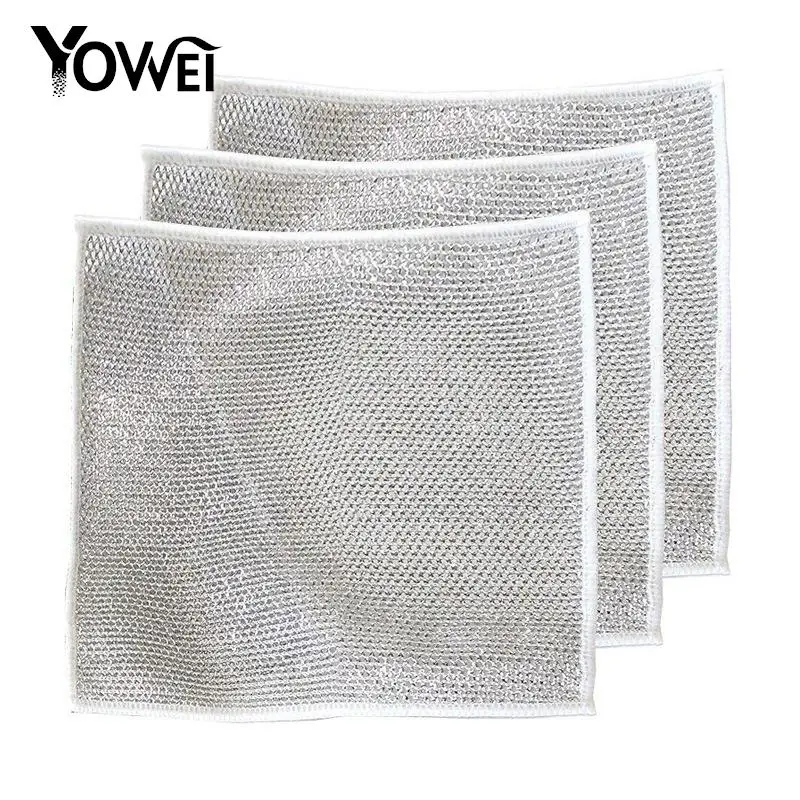 Silver Cleaning Cloth Magic Dish Towel Reusable Non Stick Oil Dishcloth Pot Strong Rust Removal Replace Steel Wire Balls Rag
Silver Cleaning Cloth Magic Dish Towel Reusable Non Stick Oil Dishcloth Pot Strong Rust Removal Replace Steel Wire Balls Rag