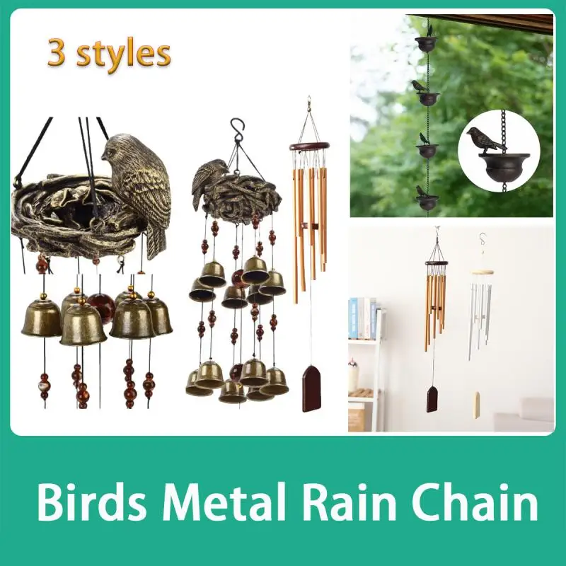 

Creative Birds On Cups Metal Rain Chain Rain Catcher For Gutter Roof Decoration Metal Drainage Rain Chain Downspout Tool