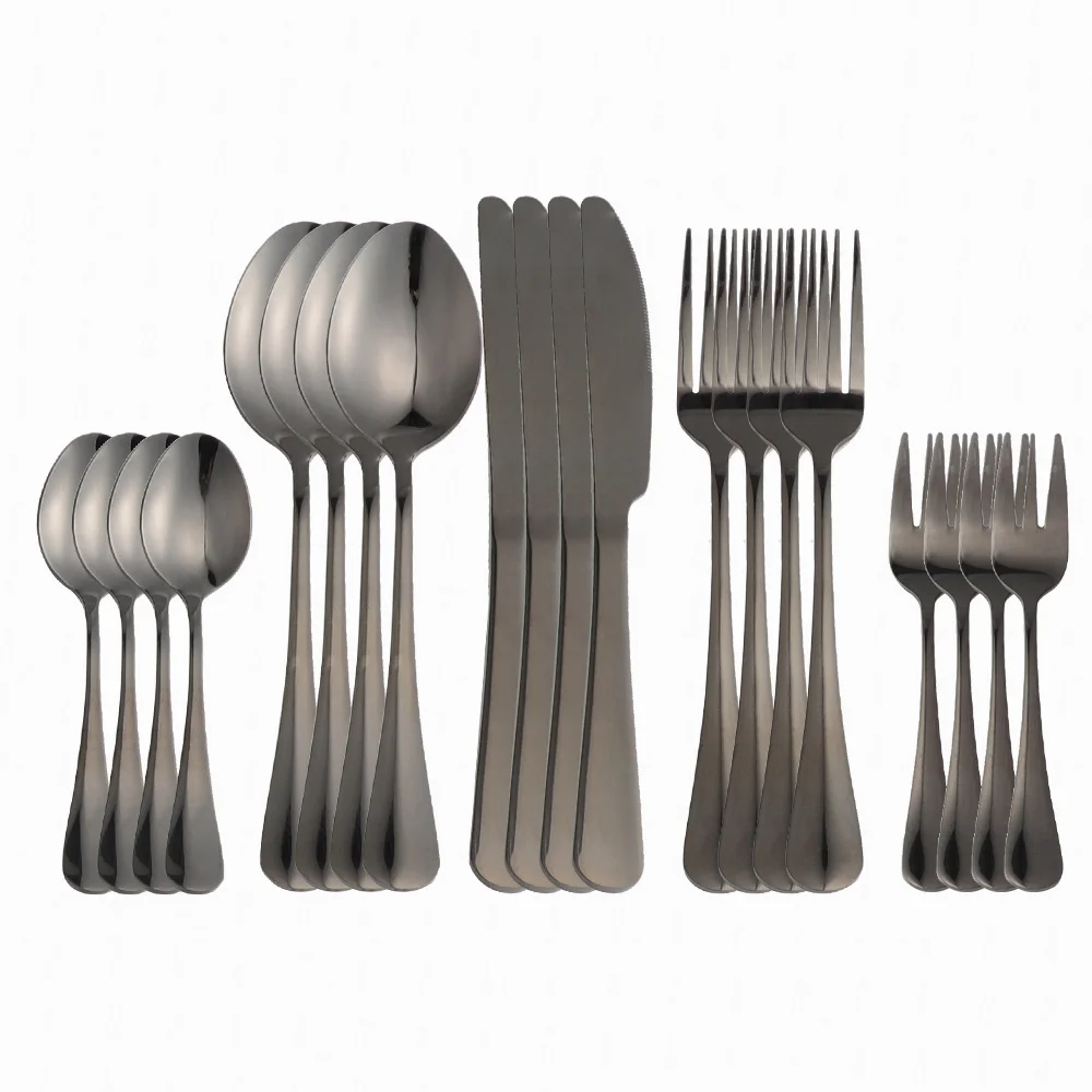 20Pc Set Black Silver Cutlery Stainless Steel Cutlery Set Creative Forks Knives Spoon Dinnerware Kitchen Utensils Dropshipping
20Pc Set Black Silver Cutlery Stainless Steel Cutlery Set Creative Forks Knives Spoon Dinnerware Kitchen Utensils Dropshipping