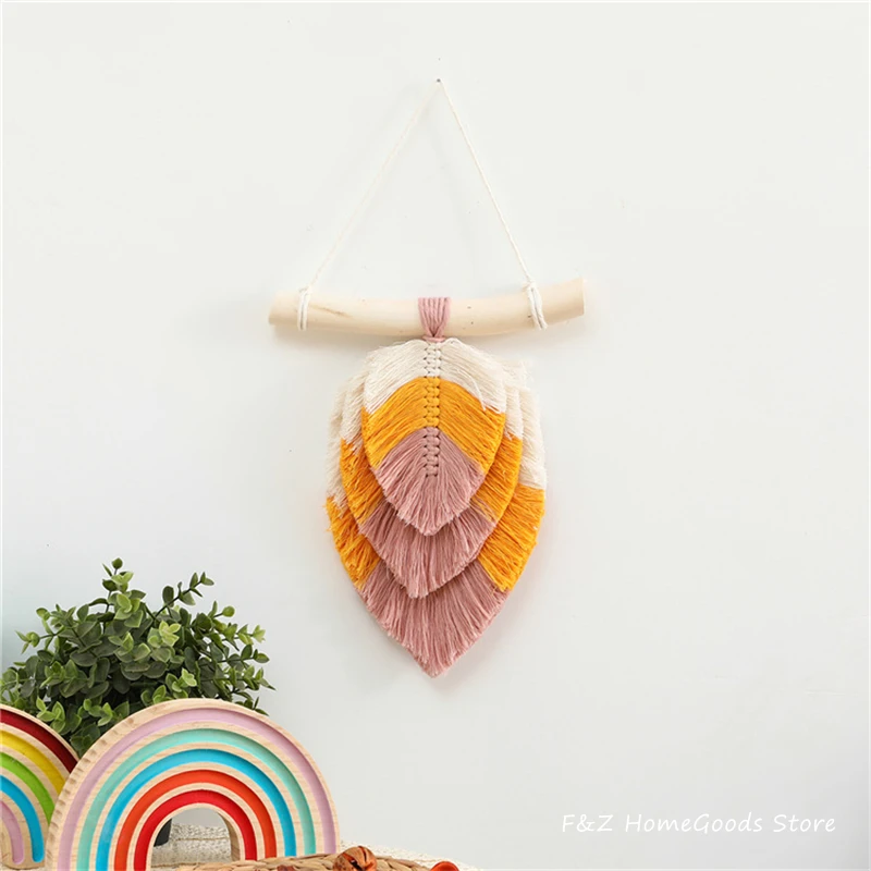 Colorful Leaf Macrame - Chic Handwoven Nature-Inspired Wall Art for Kids & Home Decor 4 Sf7d57a2da44b4cf39355f9e261abc8989