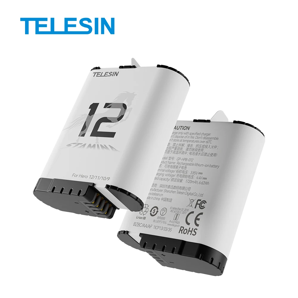TELESIN 1750 mAh Endurence Battery For GoPro Hero 12 11 10 9 Gopro Accessories With Battery Box For GoPro 9 10 11 12 Black
TELESIN 1750 mAh Endurence Battery For GoPro Hero 12 11 10 9 Gopro Accessories With Battery Box For GoPro 9 10 11 12 Black