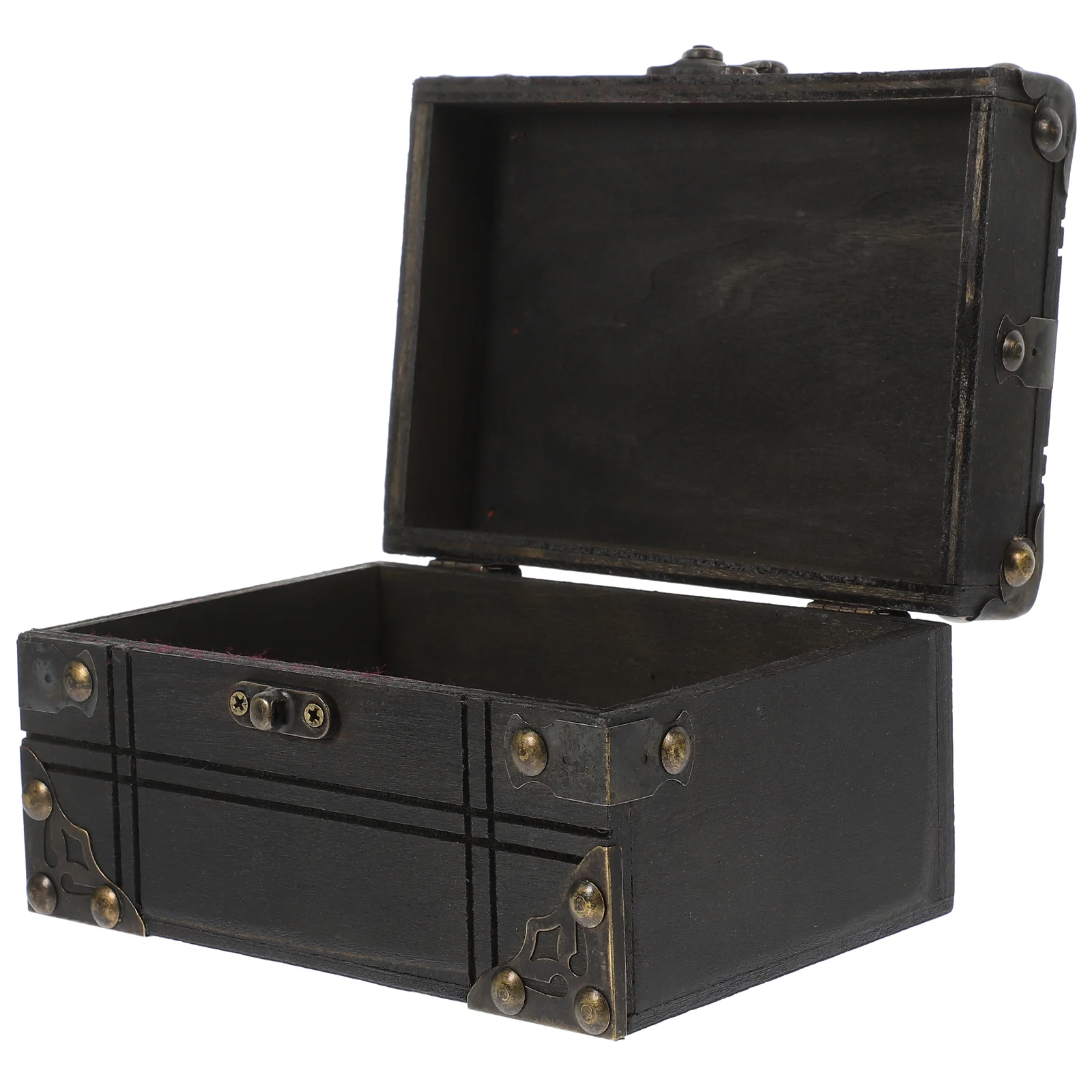 

Vintage Storage Box Wooden Treasure Chest Photo Prop Jewelry Case Candy Trinket Holder Pirate