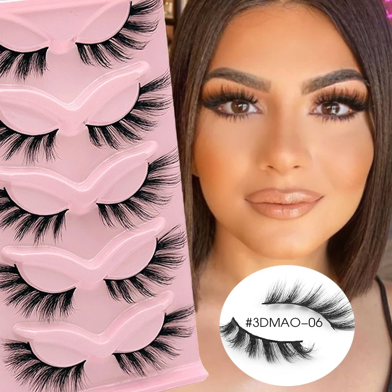 Soft Cat Eye Lashes 5 Pairs Winged End Elongated False Eyelashes Strip Makeup Faux Mink Natural Eyelashes Extension Cosmetics
Soft Cat Eye Lashes 5 Pairs Winged End Elongated False Eyelashes Strip Makeup Faux Mink Natural Eyelashes Extension Cosmetics