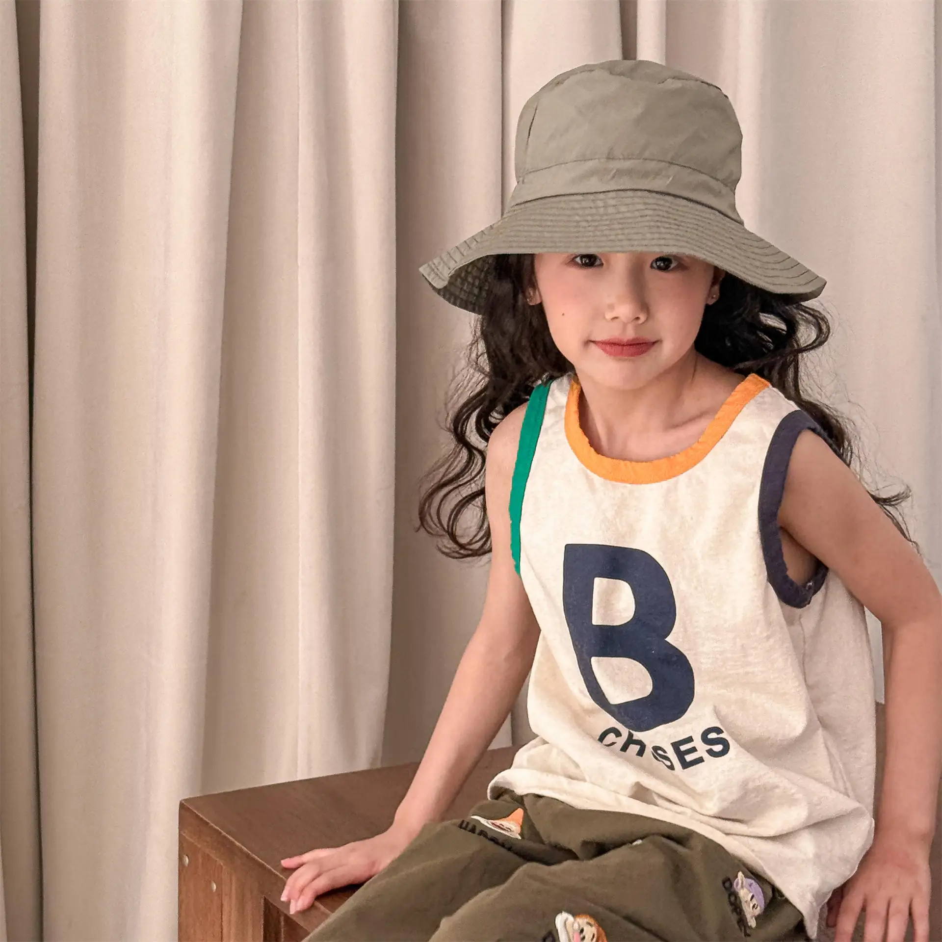 2025 Summer New Girls Sleeveless Vest Letter Print Boys T Shirts Cotton Children Casual Tops Loose Kids Tee Infant Clothes 17 Sf7da20bc00d448f18a1366b7f1a0b642U