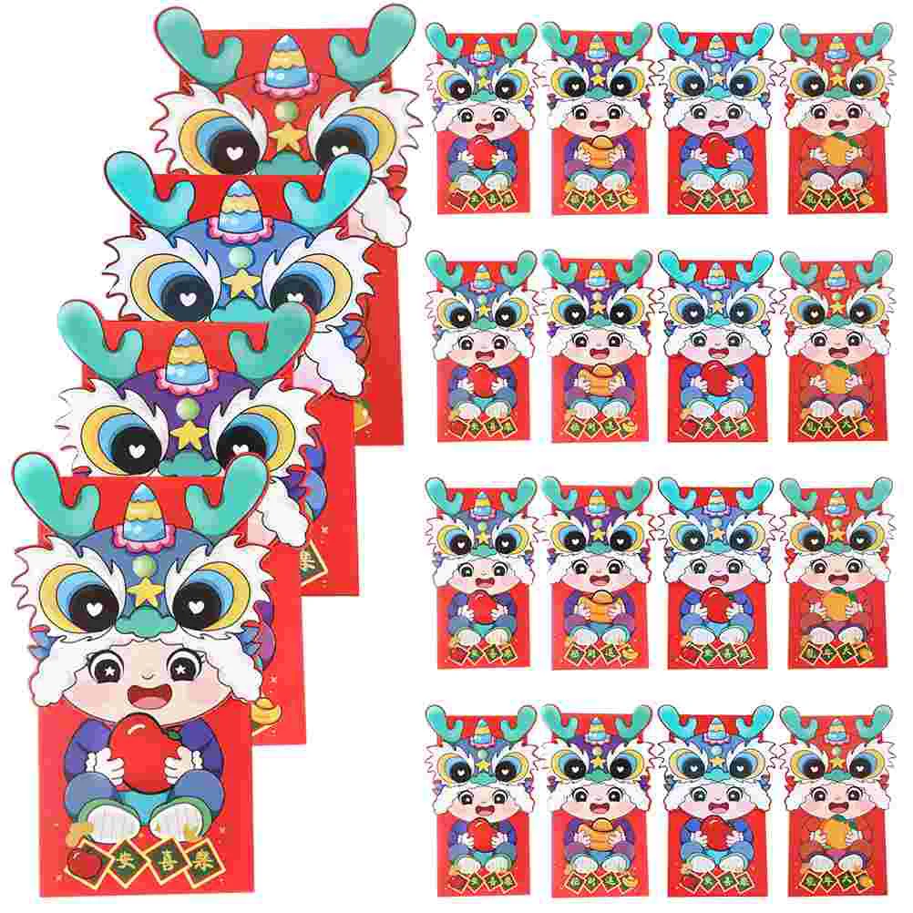 

20 Pcs Dragon Red Envelope Set Wedding Money Envelopes Paper Packet Purse Gift New Year Packets Cash Traditional Pocket Small