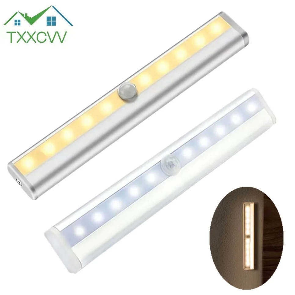 Under Cabinet Night Light Motion Sensor Closet Light For Kitchen Bedroom Bedside Lighting Wall Lamp Staircase Lamp Bar 6/10LEDs
Under Cabinet Night Light Motion Sensor Closet Light For Kitchen Bedroom Bedside Lighting Wall Lamp Staircase Lamp Bar 6/10LEDs