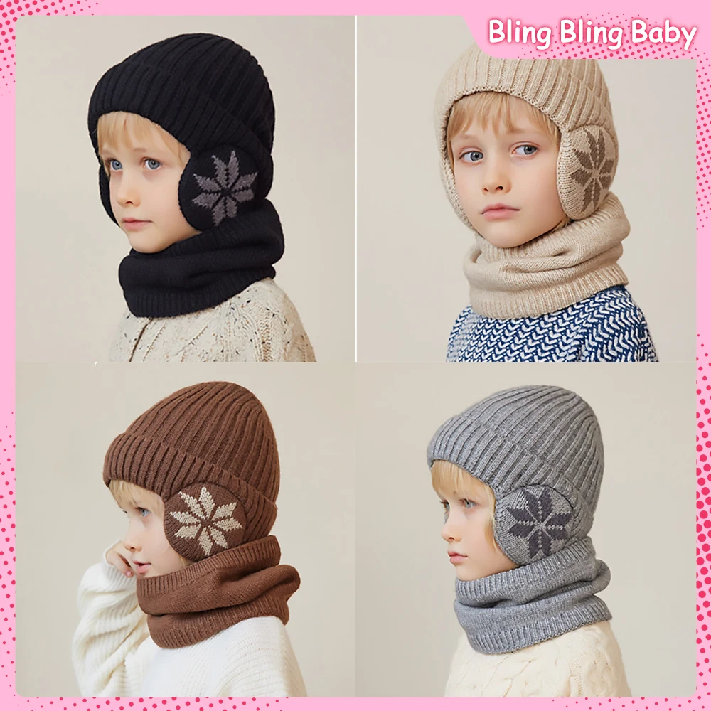 Boys Winter Beanie Hats Scarf Set 2Pcs Warm Knitted Hat Neck Guard Earmuffs Kids Accessori Thicken Outdoor Cycling Woolen Hat
Boys Winter Beanie Hats Scarf Set 2Pcs Warm Knitted Hat Neck Guard Earmuffs Kids Accessori Thicken Outdoor Cycling Woolen Hat