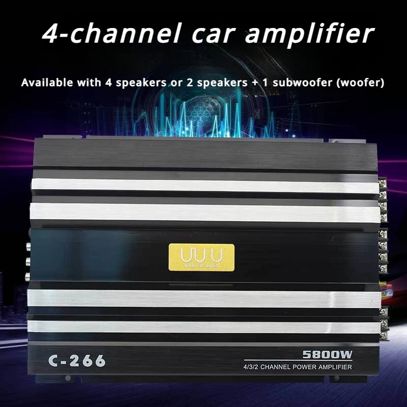 AB Class Automotive Power Amplifier High Quality 12V Car Audio High Power C-266 Four Channel Car Power Amplifier
AB Class Automotive Power Amplifier High Quality 12V Car Audio High Power C-266 Four Channel Car Power Amplifier