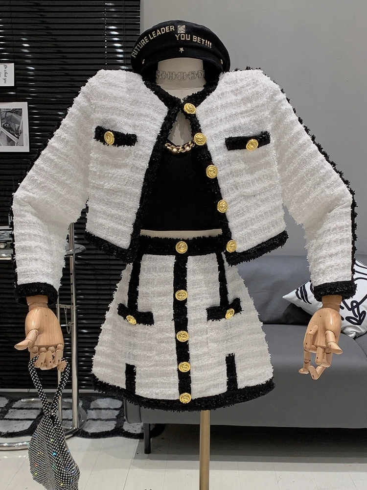 High Quality French Luxury Small Fragrant 2 Piece Sets Women Outfit Fall Winter Fashion Short Jacket Coat + Skirt Two Piece Suit
High Quality French Luxury Small Fragrant 2 Piece Sets Women Outfit Fall Winter Fashion Short Jacket Coat + Skirt Two Piece Suit
