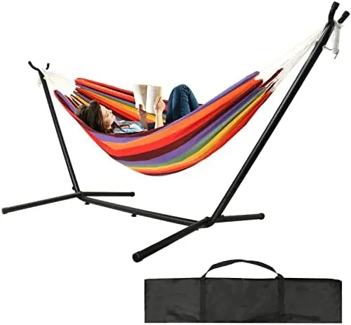 

with Stand, 450 lbs Weight Capacity Steel Hammock, Portable Hammock with Space Saving Carrying Bag for Indoor Outdoor Rat hangin