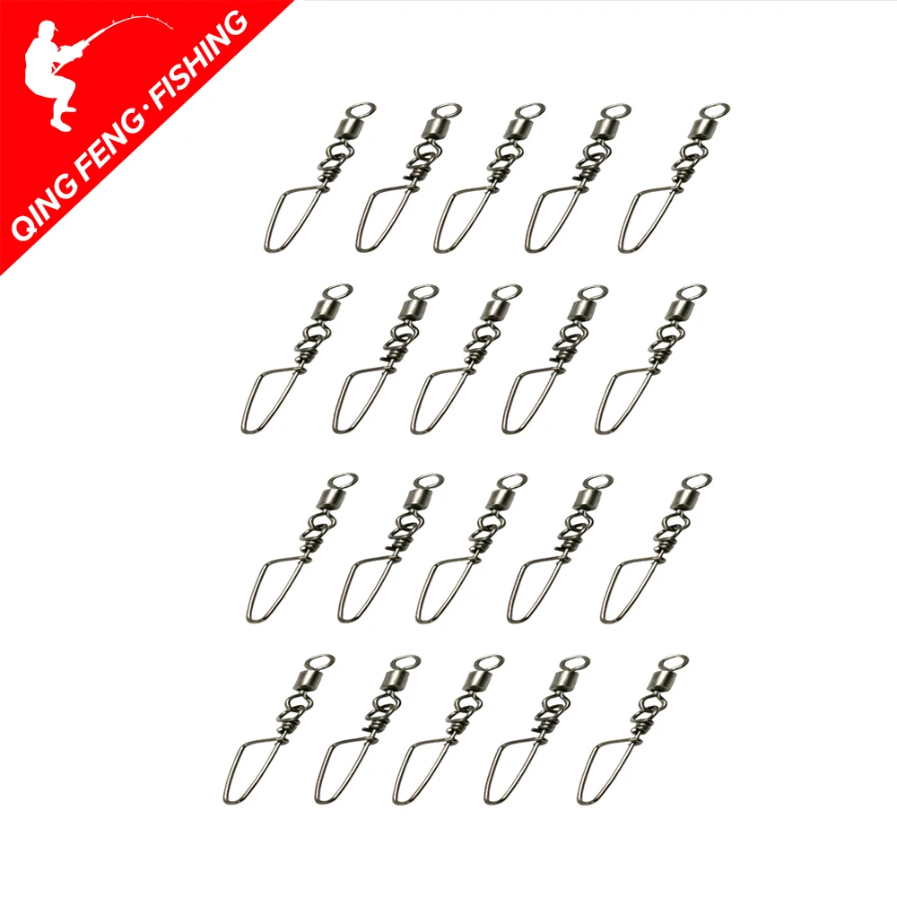 20Pcs Fishing Connector with curved pin Pin Bearing Rolling Swivel Stainless Steel with Snap Fish Lure Tackle Accessorie
20Pcs Fishing Connector with curved pin Pin Bearing Rolling Swivel Stainless Steel with Snap Fish Lure Tackle Accessorie