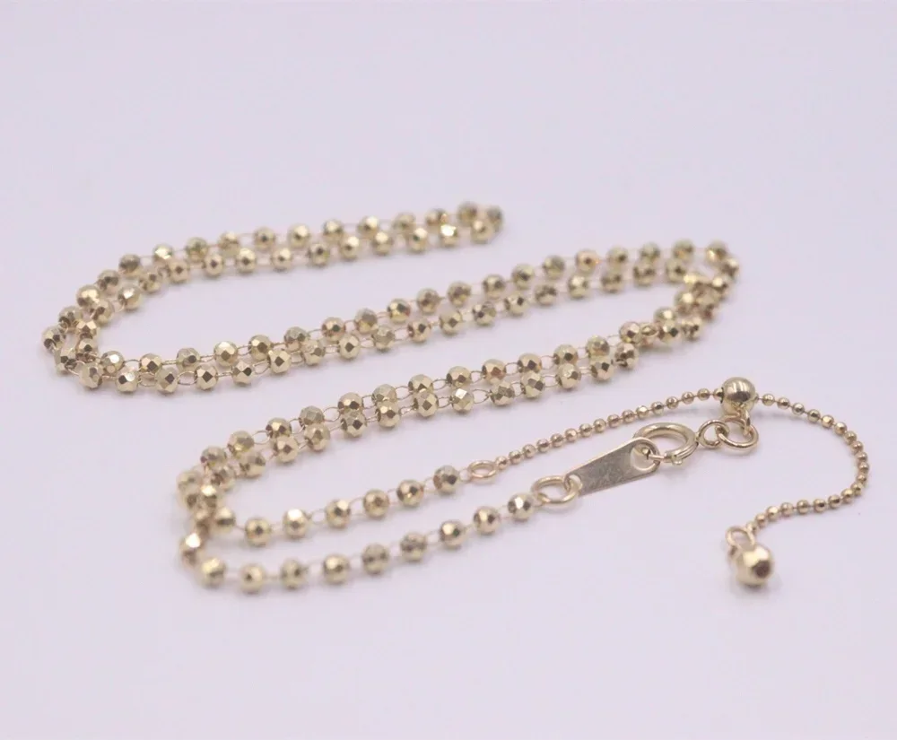 Real Pure 18K Yellow Gold Chain Women Laser Beads Circle Link Necklace 45cm /2.9g
Real Pure 18K Yellow Gold Chain Women Laser Beads Circle Link Necklace 45cm /2.9g