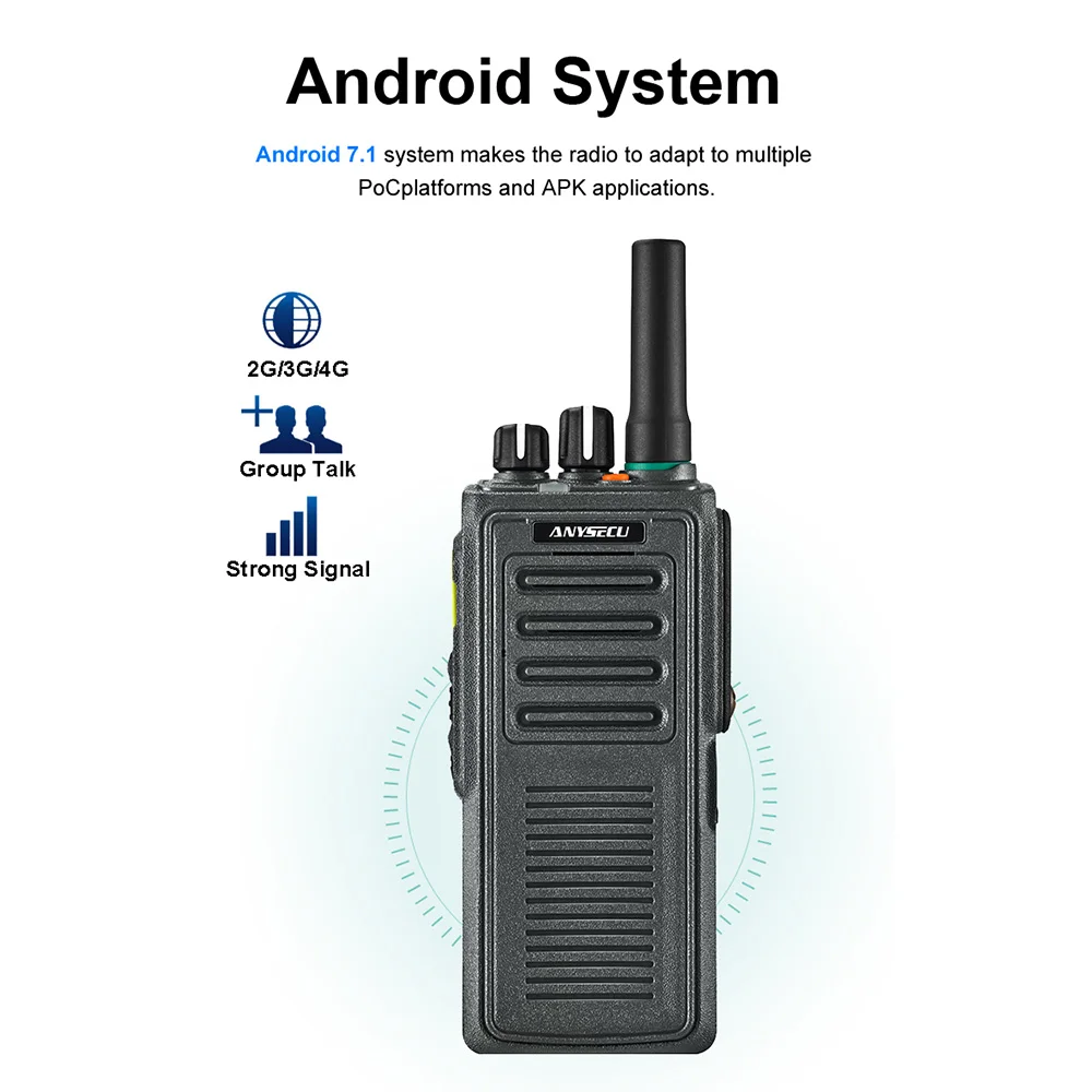 Anysecu HD765 4G LTE POC Radio IP67 Waterproof Walkie Talkie Android 7.1 GPS Type-C and M6 Interfaces 4000mAh Dual-SIM Card
Anysecu HD765 4G LTE POC Radio IP67 Waterproof Walkie Talkie Android 7.1 GPS Type-C and M6 Interfaces 4000mAh Dual-SIM Card