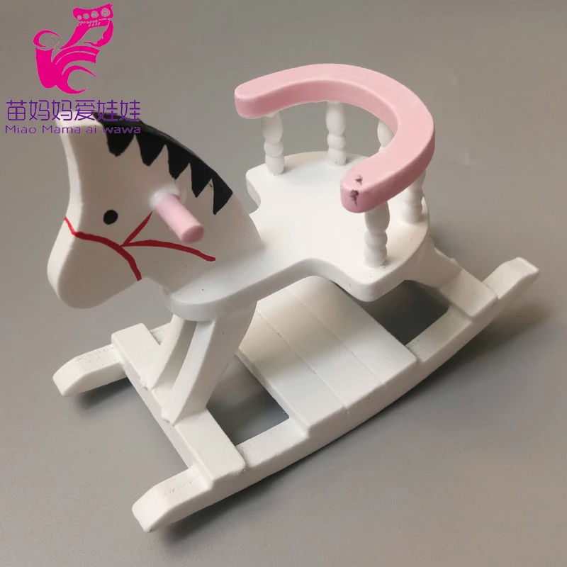 

1:12 Doll house living room furniture accessories wooden horse children's room decoration toys chair