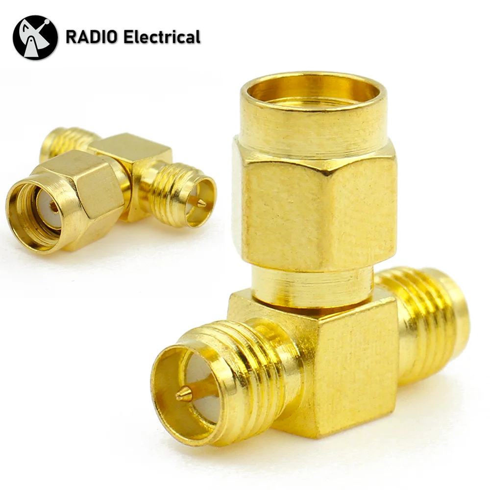 

RP-SMA Male to 2x RP-SMA Female Adapter T Type RP SMA 3 Way Tee RF Coaxial Connector for 2G/3G/4G LTE Antenna/Extension/WIFI