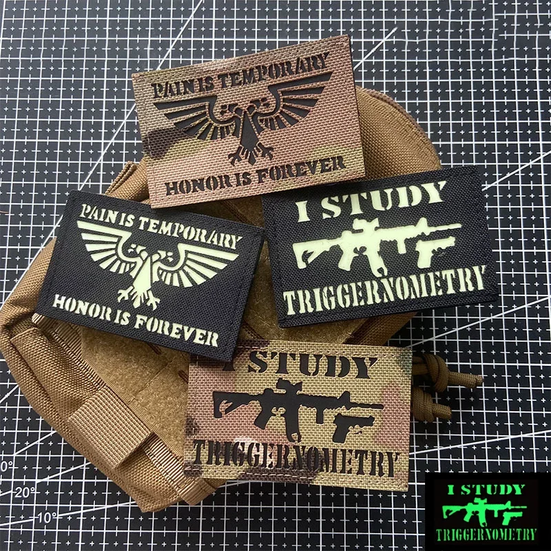 IR Luminous Patch I STUDY TRIGGERNOMETRY Tactical Morale Badges on Backpack PAIN IS TEMRORARY Patches for Clothing Armband
IR Luminous Patch I STUDY TRIGGERNOMETRY Tactical Morale Badges on Backpack PAIN IS TEMRORARY Patches for Clothing Armband