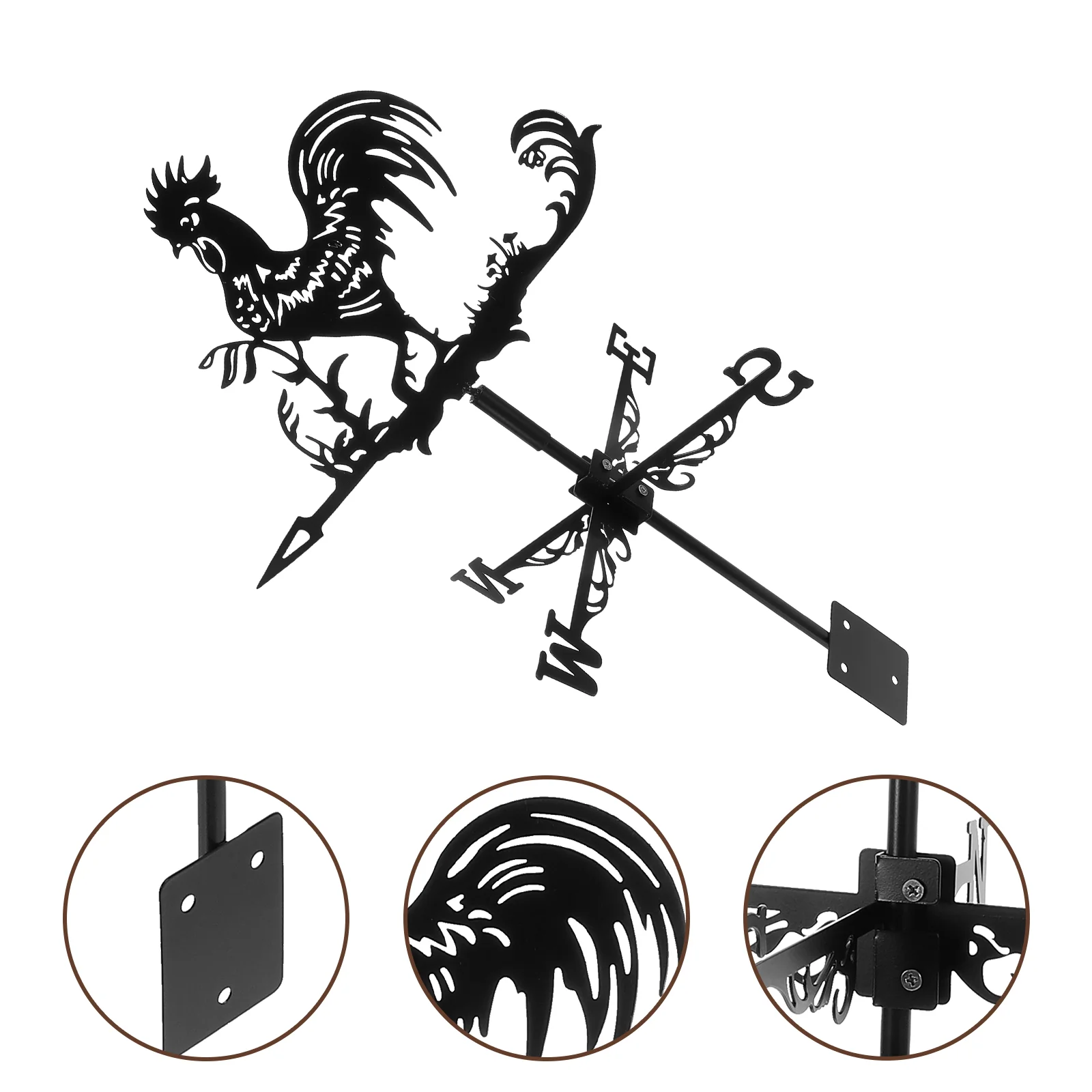 

Farm Yard Metal Wrought Iron Big Rooster Roof Decoration Weather Vane Indicator Sign Weathervane Garden Mount Wind